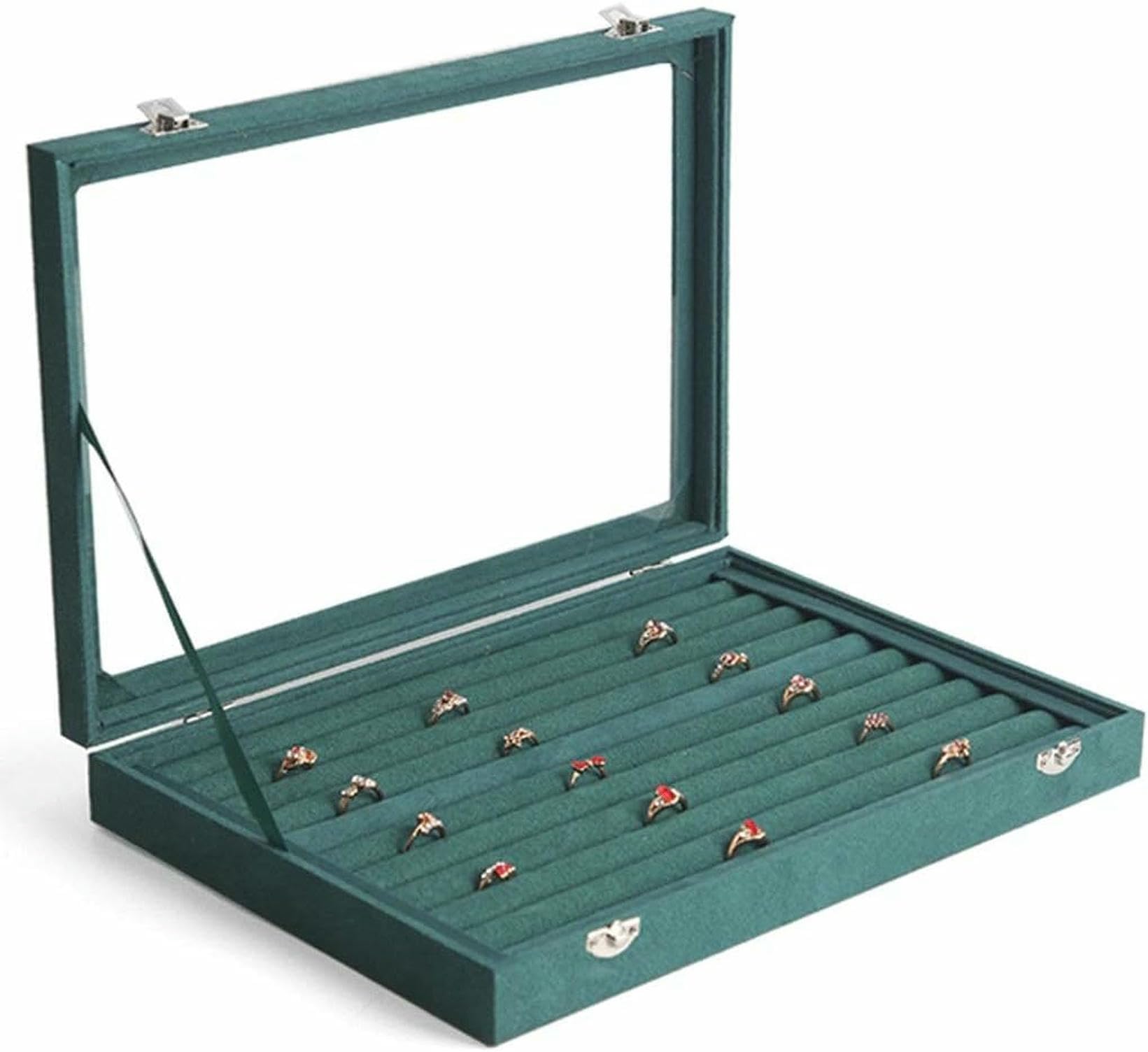 Organisateur de boîte à bijoux à compartiments pour boucles d'oreilles et colliers