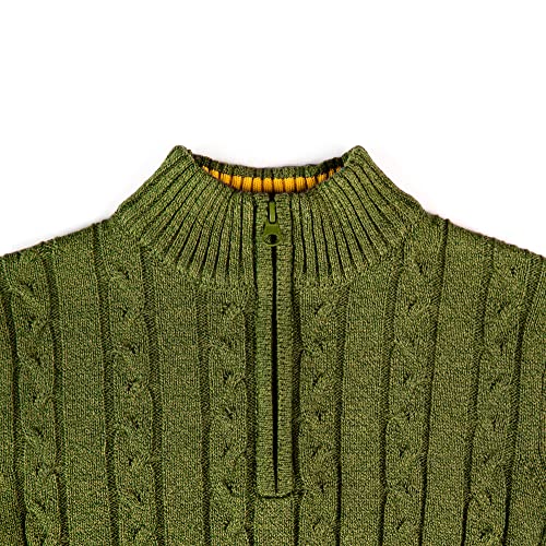 Image of Kid Nation Boys Sweater Cotton Quarter Zip Sweater Kids Cable Knit Pullover | Casual 1 /4 Zip Sweater for Child 3-14 Years (Previously Amazon Essentials)