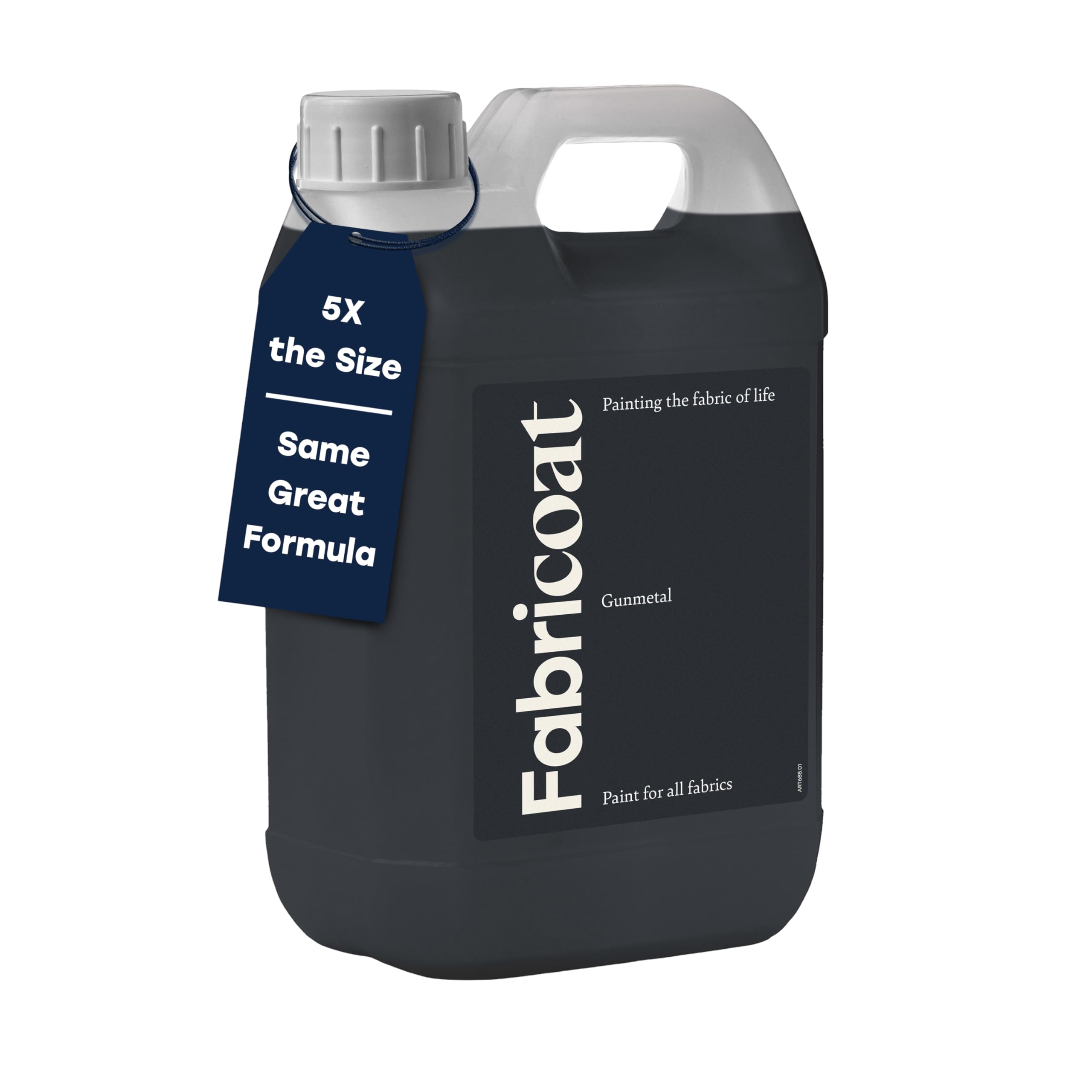 Fabricoat Gunmetal Fabric Paint – Restore Or Change The Colour Of Any Fabric - Paint Directly Onto Fabric - Transform Anything – Sofas, Lampshades, Car Interiors (2.5L, ) 2.5L