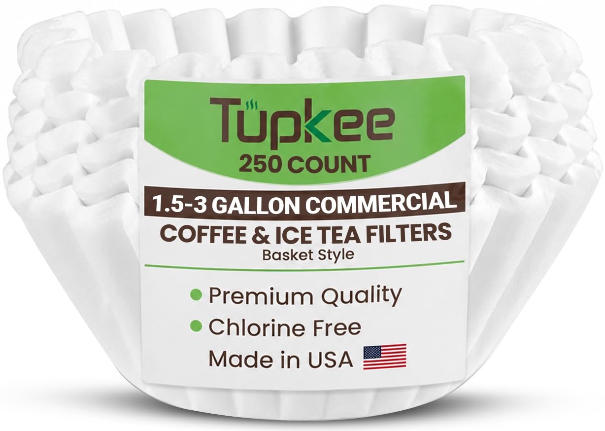 Filtros de café extra grandes (13 x 5 pulgadas), grandes, altos para máquinas de café y té comerciales Bunn de 1.5 a 3 galones, (250 unidades) - Filtros de café comerciales blancos sin cloro