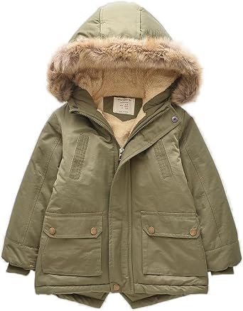 Boys Down Jacket Solid Winter Coat Thick Warm Outwear Kids Hooded Cool 4-13Y