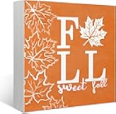 Wooden Box 5x5inch Fall Theme with Maple Leaves Design, Sweet Fall Gift for Adults, Perfect for Gifting Friends, Family, or Elderly, Ideal Autumn Decorative Keepsake