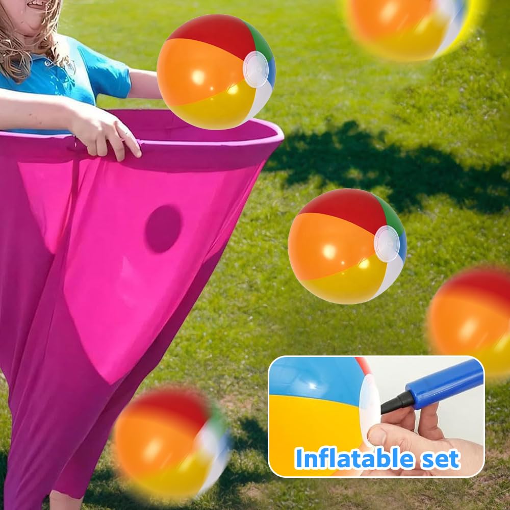 Granny Pants Gioco di lancio, 2 pezzi Granny Pants Yard Game per adulti e bambini, con 10 palline per saltare e 1 pompa per palloncini, gioco all'aperto per feste in giardino, parco, spiaggia