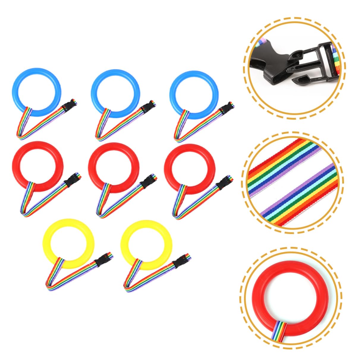 Toddmomy 8-Pack Anti-Lost Traction Rope Walking Rope for Toddlers Boys and Girls Leash Harness Preschool Safety Detachable Handles Daycare Supplies Random