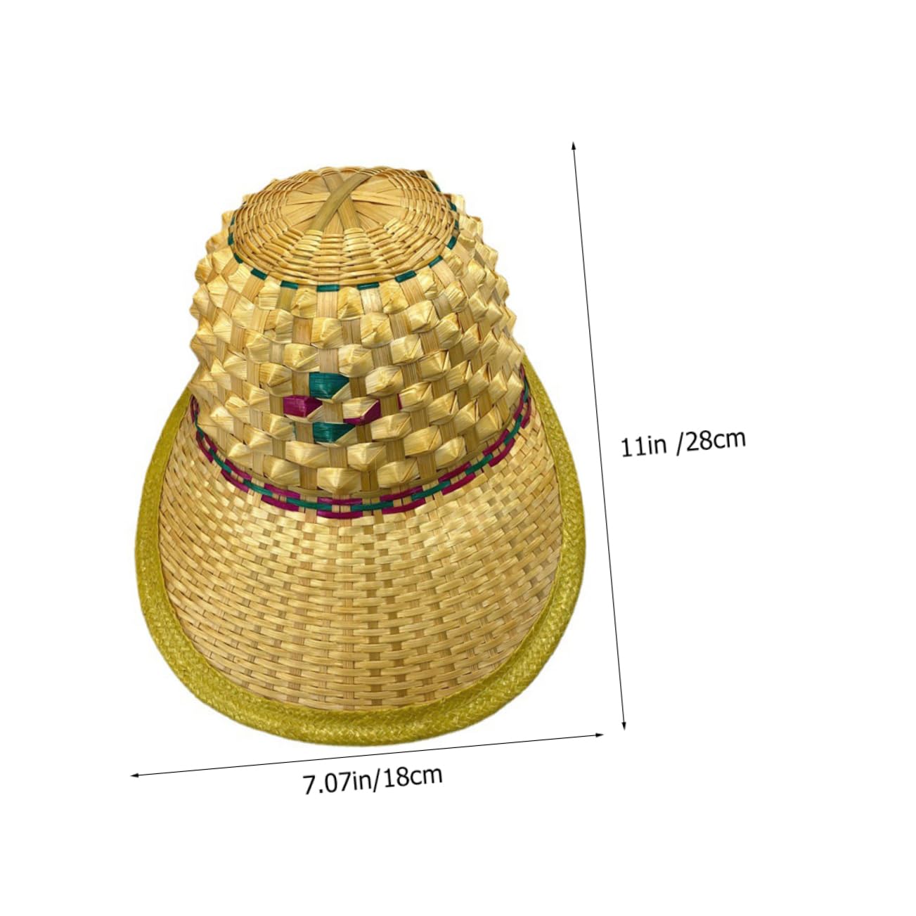 WOFASHPURET Oriental Asian Sun Hat Bamboo Weaving Pineapple Hat Men's for Sun Protection Outdoor Sports Multi