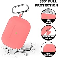 Vista 522 de Funda para AirPods Pro con kit de limpieza, funda de silicona suave para Apple AirPod Pro de 1ª/2ª generación, accesorios de funda AirPods Pro/Pro 2