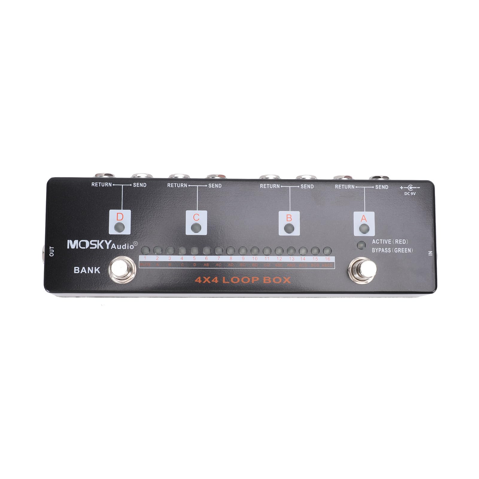 Bediffer Pedale Effetti per Chitarra Loop Box Compatto con 16 Preset Programmabili per Performance di Chitarra Elettrica - Nero 9" X 2,3" X 2,7"