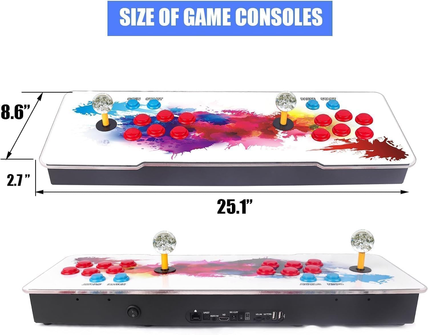Maquina Arcade 2026.Consola de Juegos , 29900 Juegos, Juegos Retro, 2-4 Jugadores, Compatible con Juegos 3D para PC, proyector y TV (64, GB)