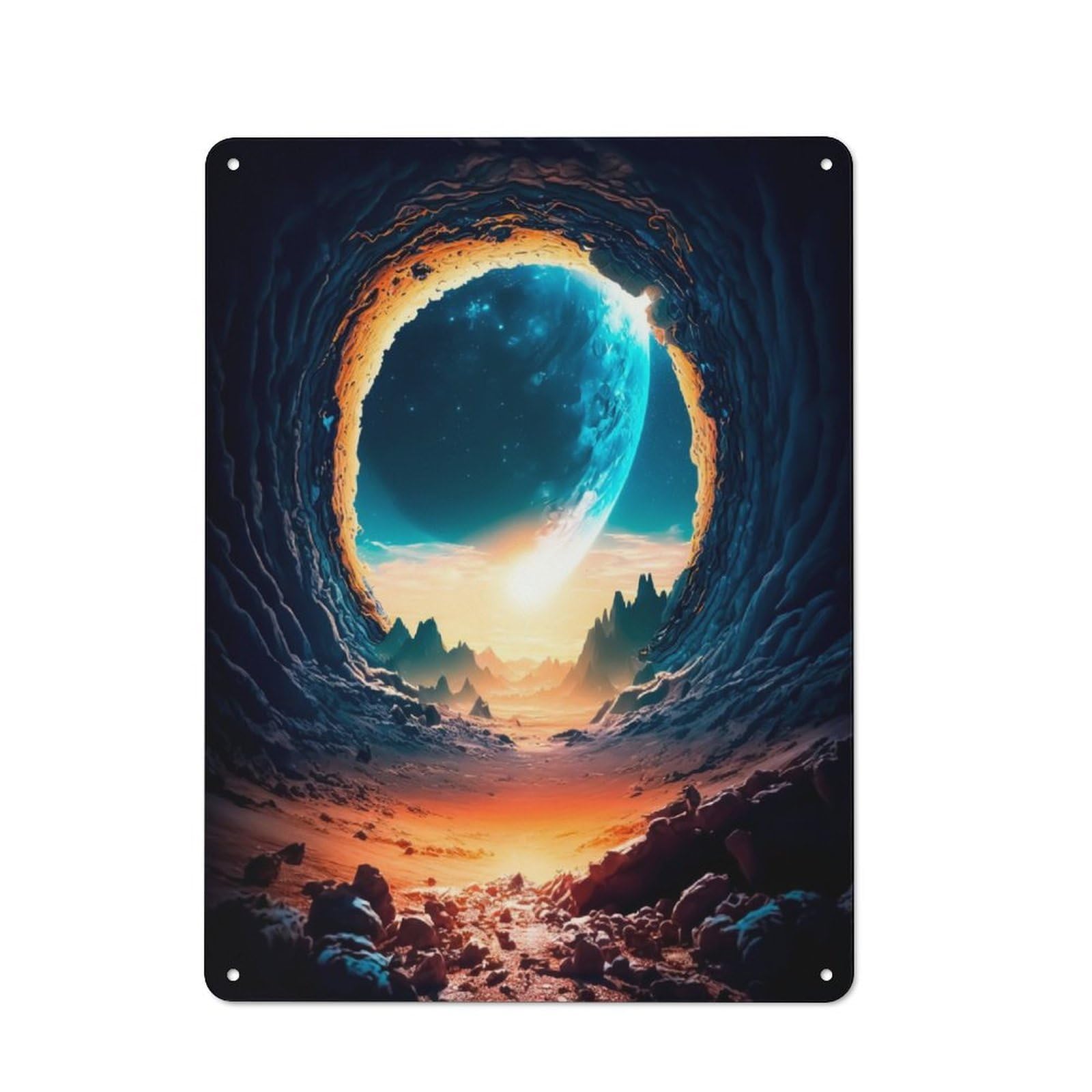 Junmoney Planetary Cave Vintage Metal Plaque 40X30cm For Man Cave Or Games Room, For An Autumn Update To Man Cave And Games Room