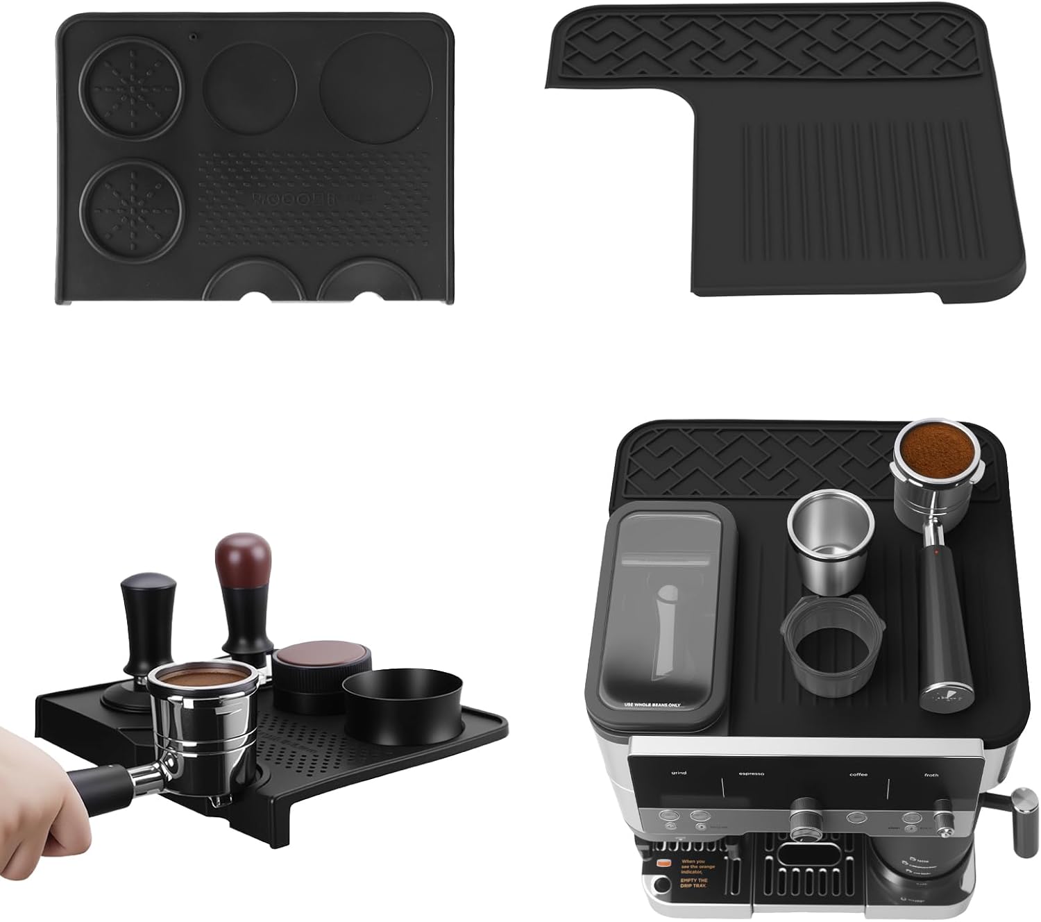 Top Mat and Espresso Tamping Mat for Ninja Luxe Cafe Espresso Machine ES601 – Protect Top Surface and Counter Food Grade Silicone Coffee Tamper Mat for Ninja luxe Cafe Accessories Tamp Station