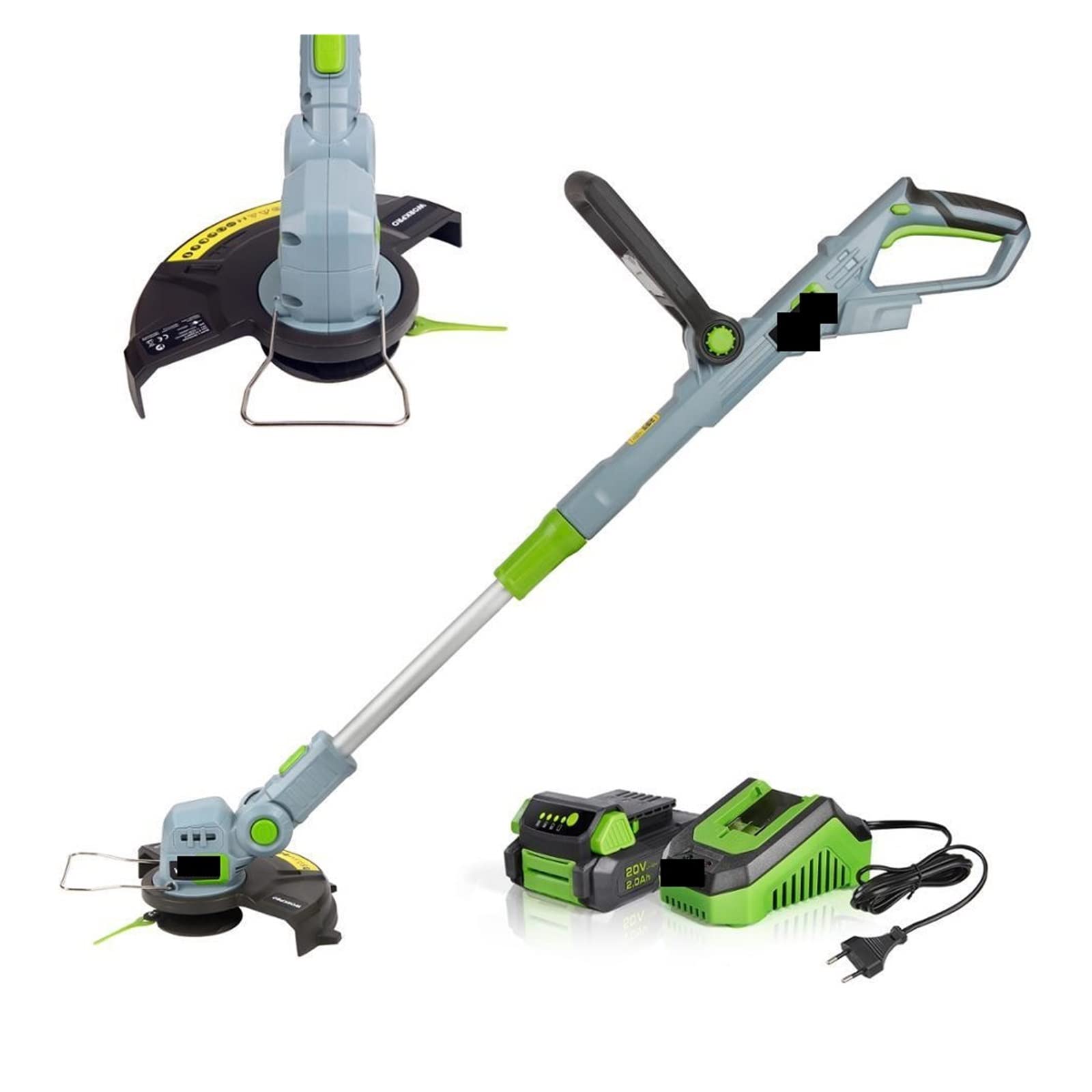 Cortasetos, Cortador de poda de jardín Tools20V Cortacésped eléctrico Cortacésped inalámbrico Cuerda de liberación automática con 20 cuchillas de repuesto