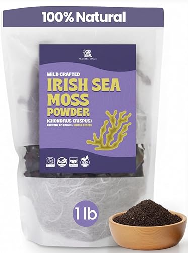Wildcrafted North Atlantic - Gránulos orgánicos de musgo irlandés polvo, inmune saludable, apoyo intestinal y bienestar general (1 libra)
