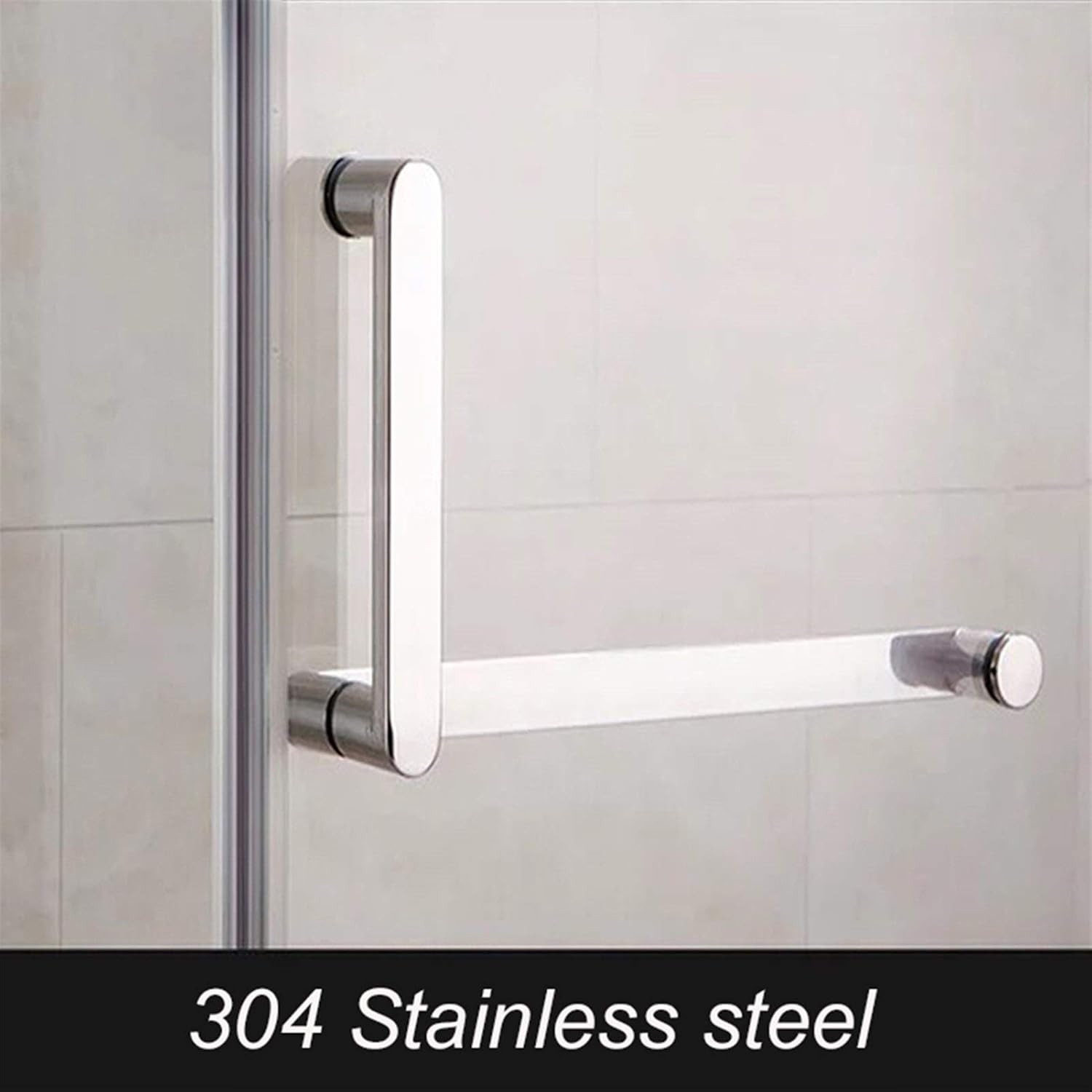 Shower Door Handle for Glass Door |Polished Bathroom Pull Push Door Handle Sets/225Mm+425Mm