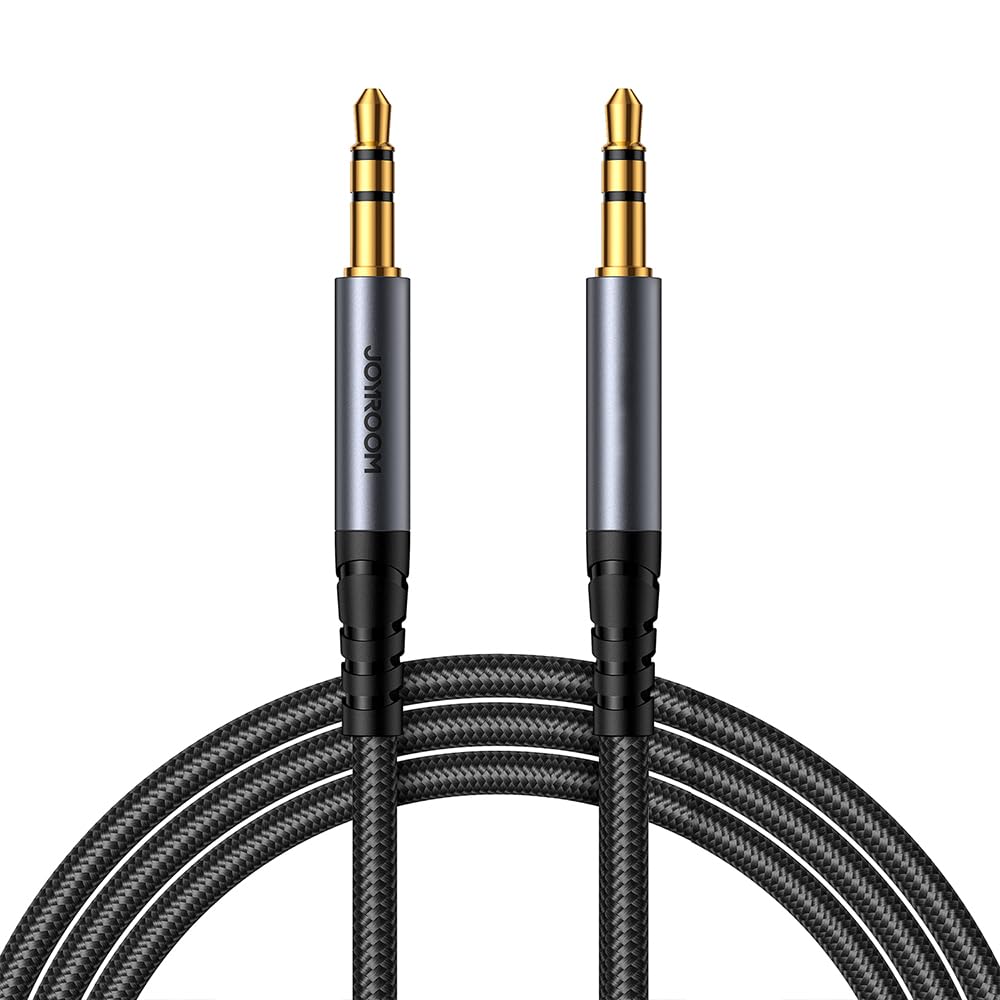 JOYROOM SY-​A08 - Cable de audio AUX macho de 3,​5 mm a 3,​5 mm macho macho de 1,​2 metros de longitud, color negro