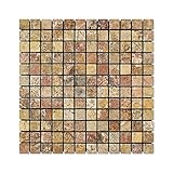 Scabos Travertine 1 X 1 Mosaic Tile, Tumbled