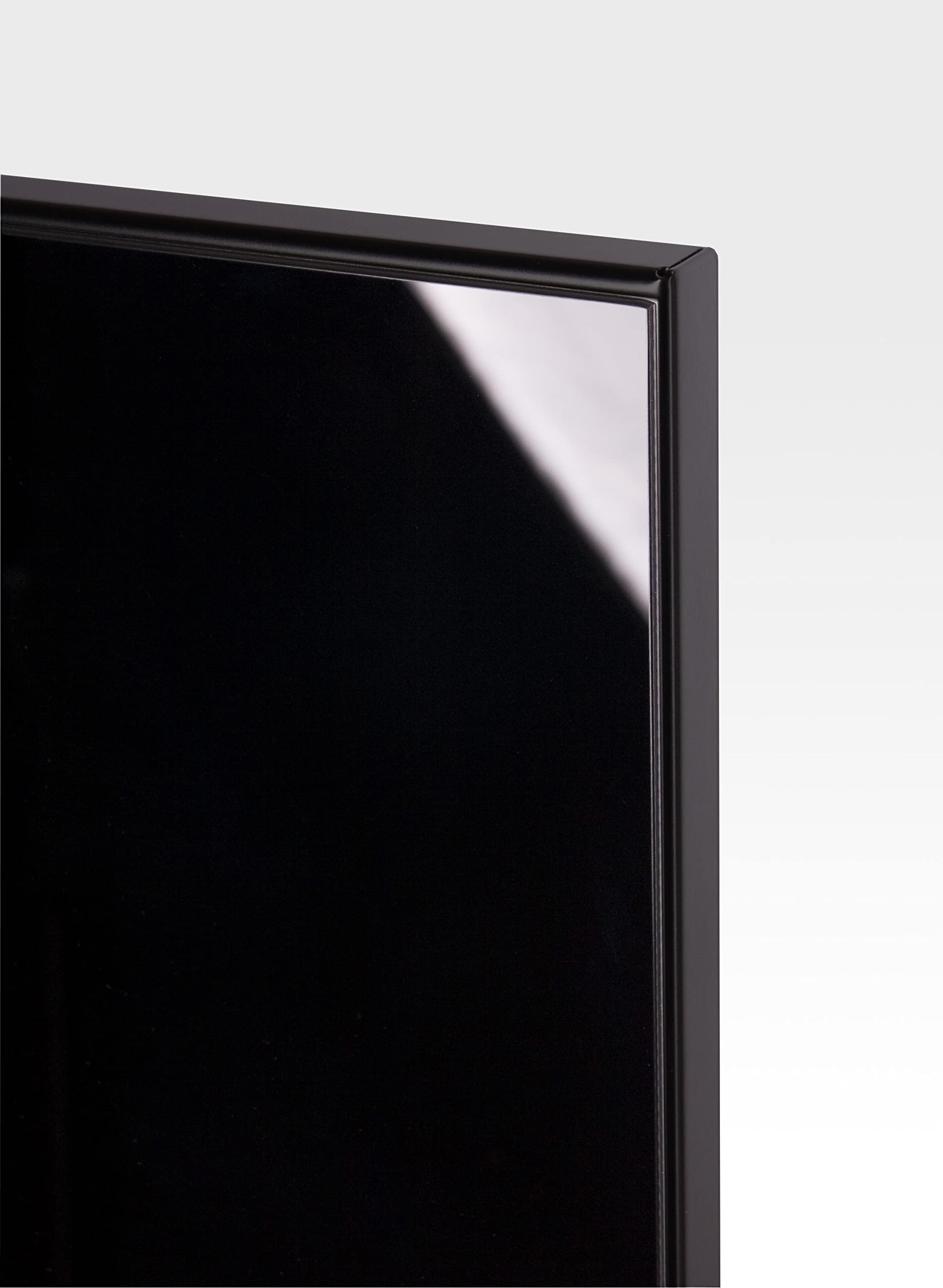 Badheizkörper mit Glas Design Montevideo 3 Glasfront 180x47cm 1118 Watt schwarz (+2 Halter 50mm) SZAGATO Handtuchwärmer Handtuchtrockner Handtuchhalter Paneelheizkörper vertikal Mittelanschluß