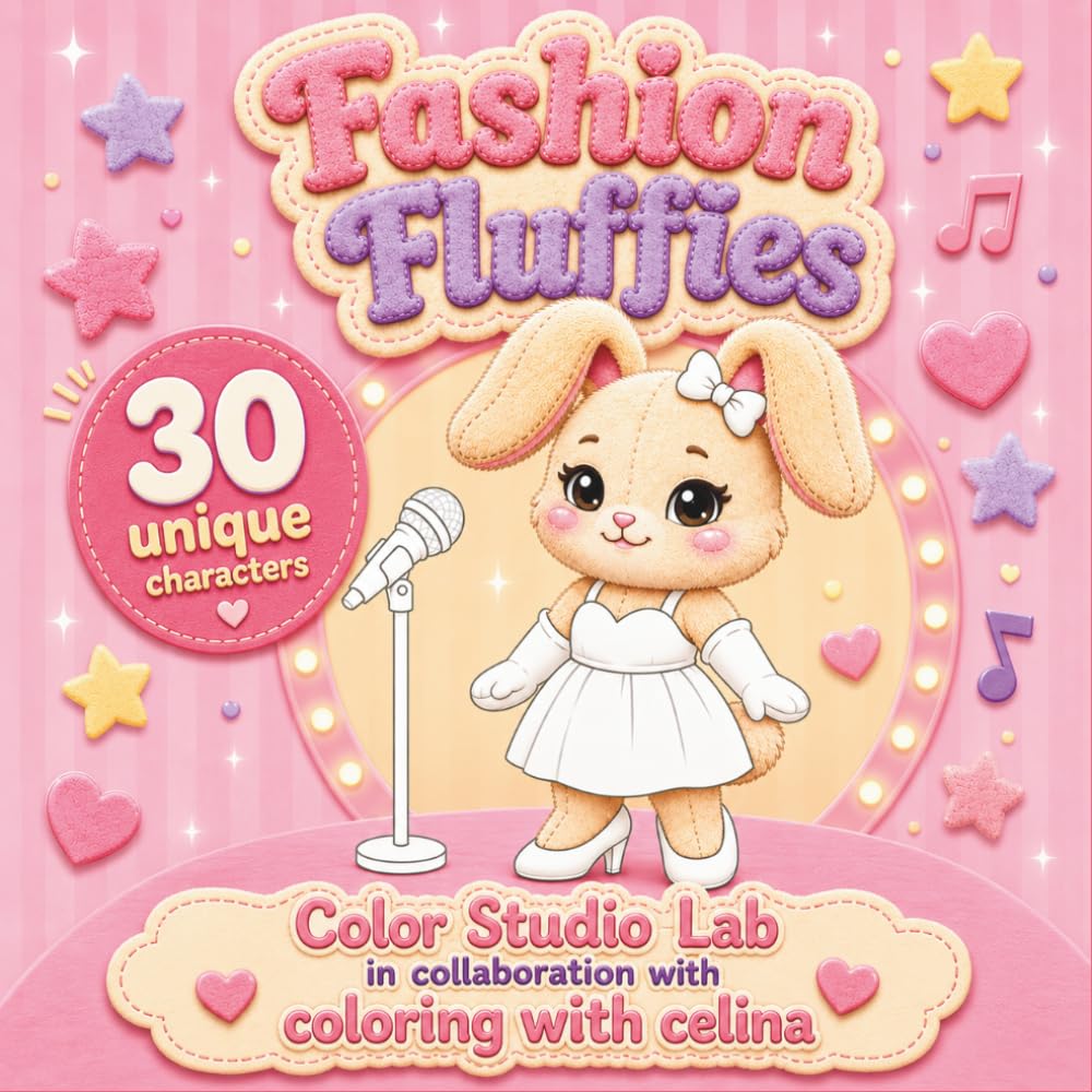 Fashion Fluffies: Stylish Kawaii Plushies Coloring Book for fashion designers