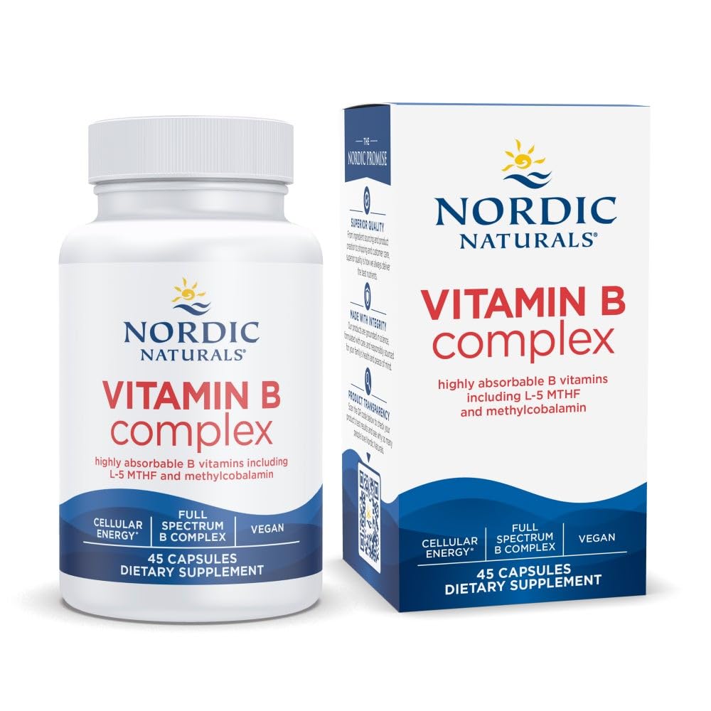 Nordic Naturals Vitamin B Complex, Energy Metabolism - 45 Capsules 45 Count (Pack of 1)