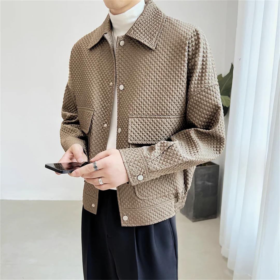 Męska kurtka z dużą kieszenią, luźne kurtki wszechstronne, towarzyskie płaszcze streetwear, top