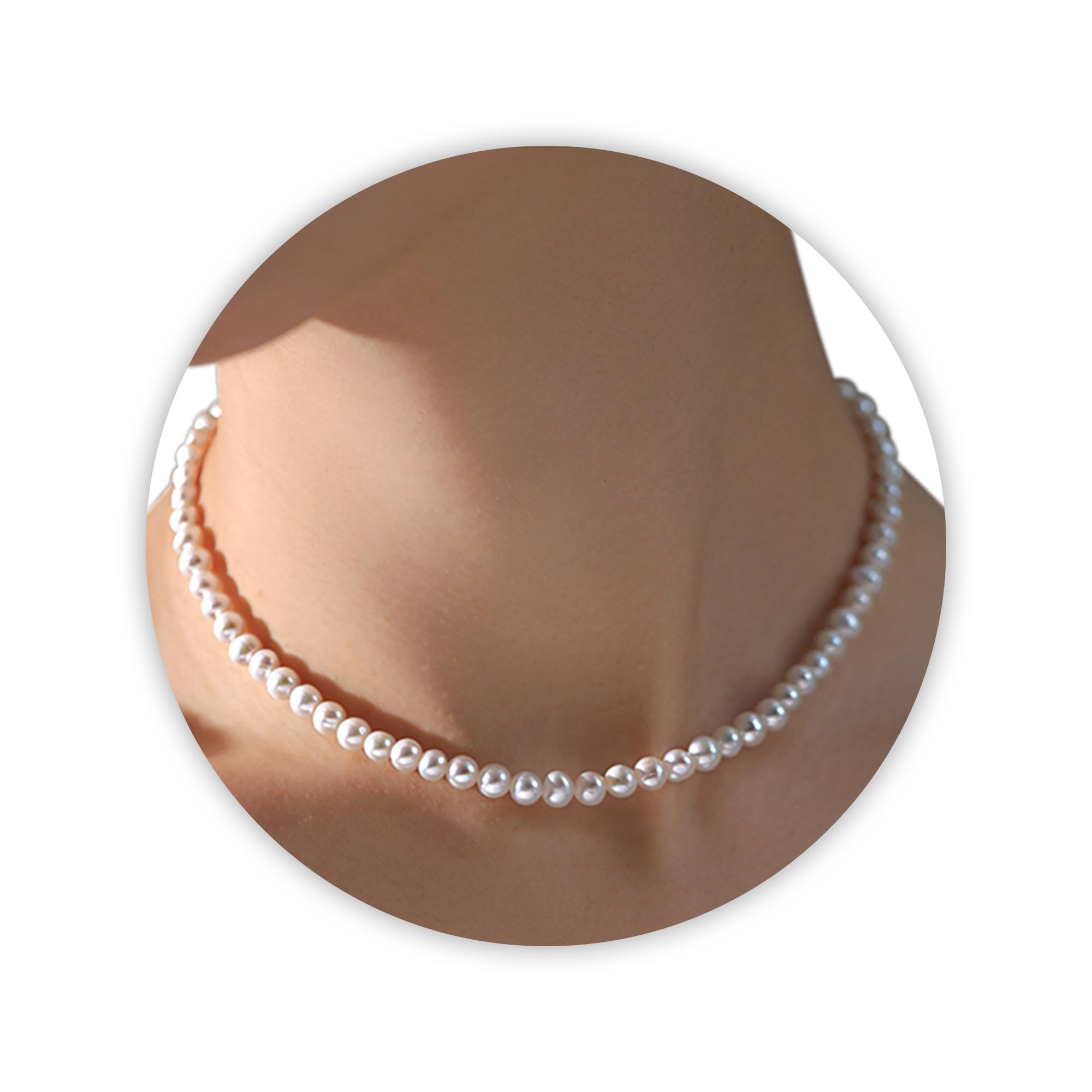 Pearl Necklaces for Women, Gold Pearl Choker Dainty Single Pearl Necklace Layered Daisy Necklace Set Pendant Strands for Bride Bridesmaids, Homecoming Costume Prom Jewelry Wedding Gifts
