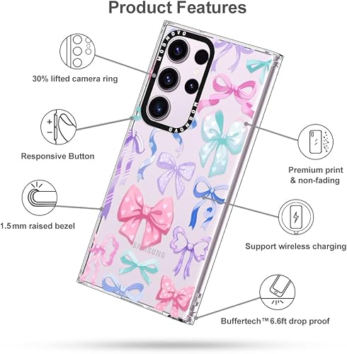 Miniatura 6 de MOSNOVO Buffertech - Funda protectora para Galaxy S23 Ultra (6.6 pies, impacto de caída), antidesprendimiento, transparente, a prueba de golpes,