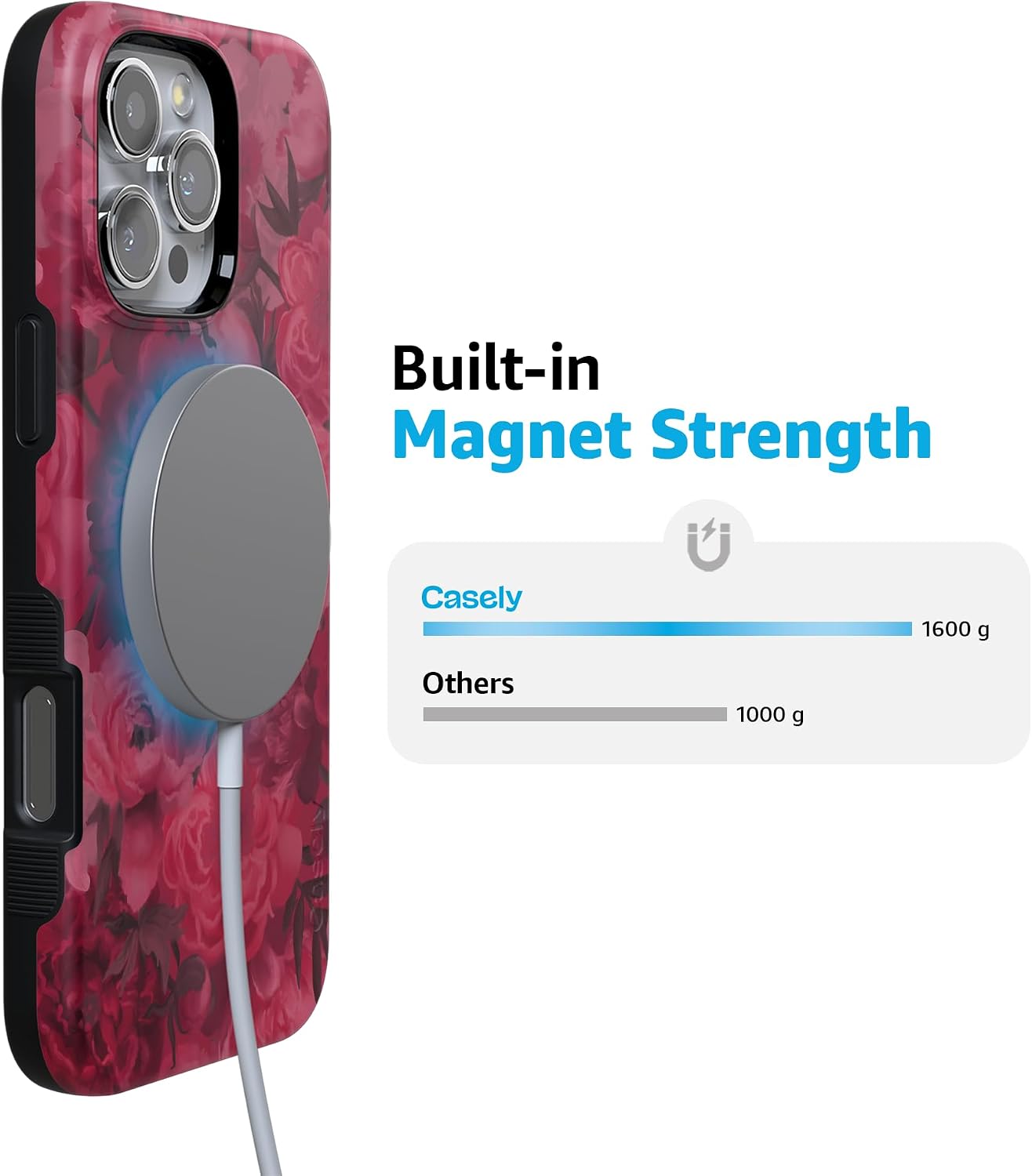 Casely iPhone 16 Pro Max Case | Romance Novel | Moody Floral | Bold Protective Design | Compatible with MagSafe