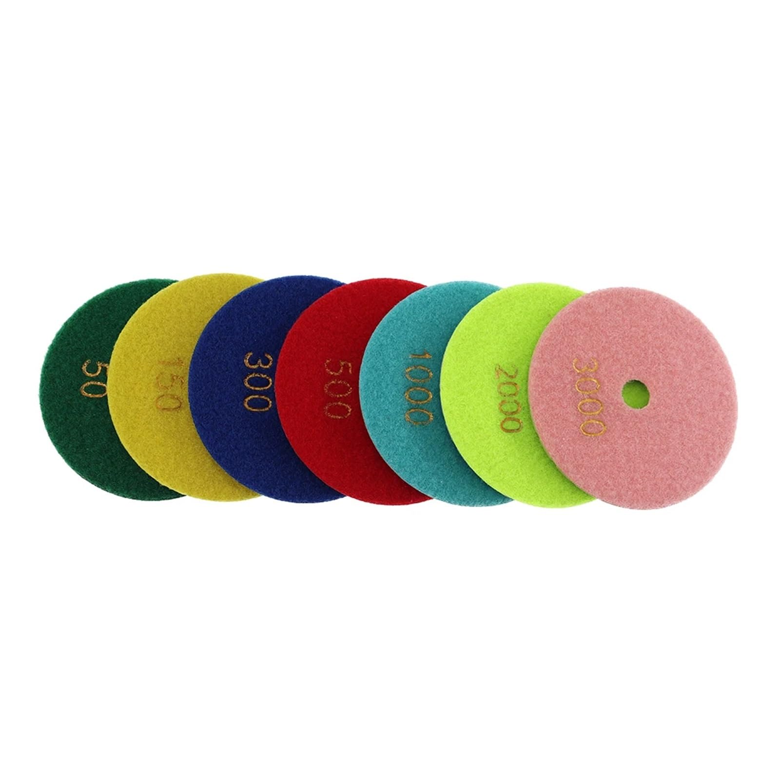 Lot de 7 disques de polissage humides Super 4 pouces (100 mm) for pierre, granit, marbre et béton. Disques de ponçage flexibles for sols en pierre.(Combon C,1000_7 PCS_4 INCHES)
