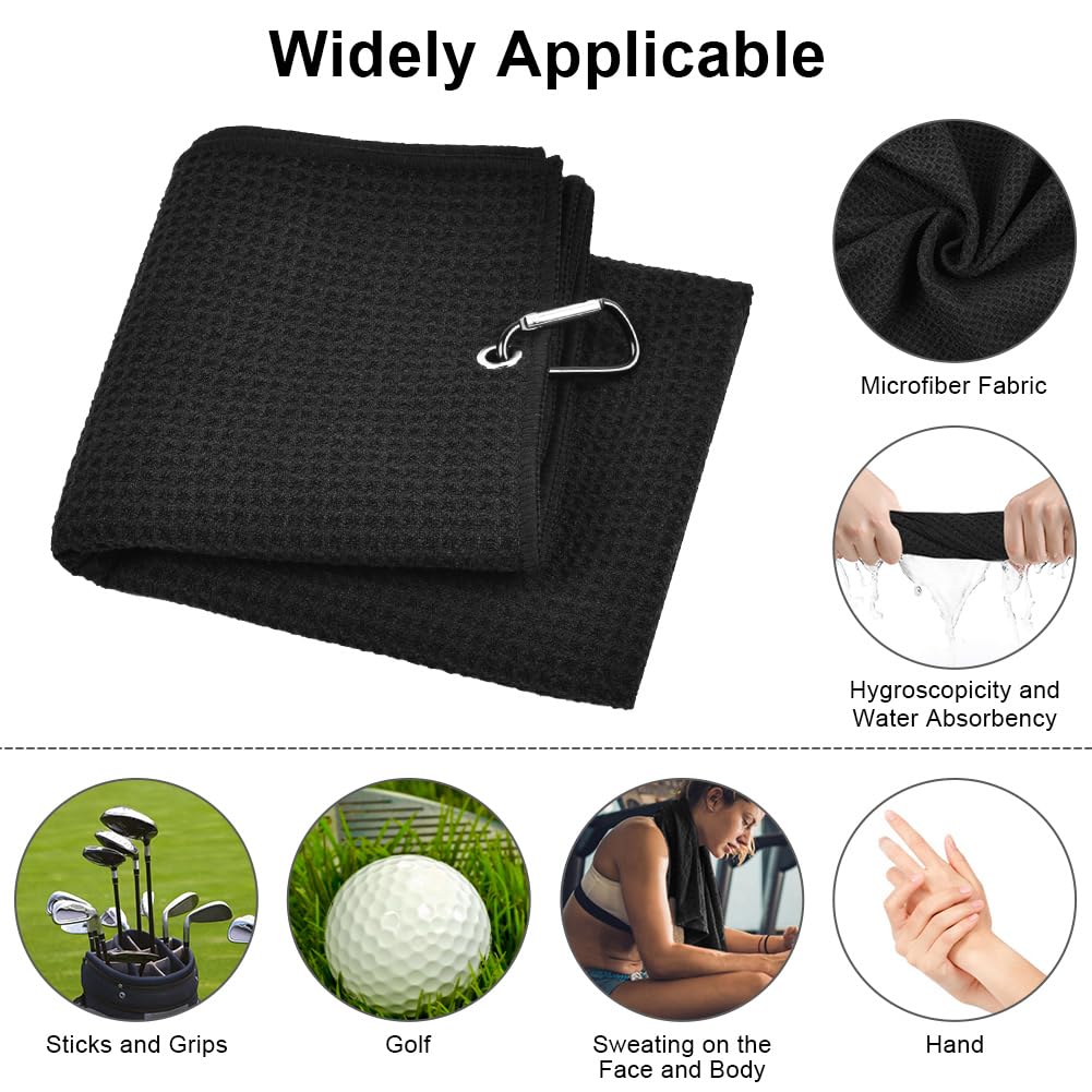 flintronic Golf Accessories, Golf Towel for Golf Bags with Clip Pitch Mark Repair Tool, Golf Club Cleaner - Image 4