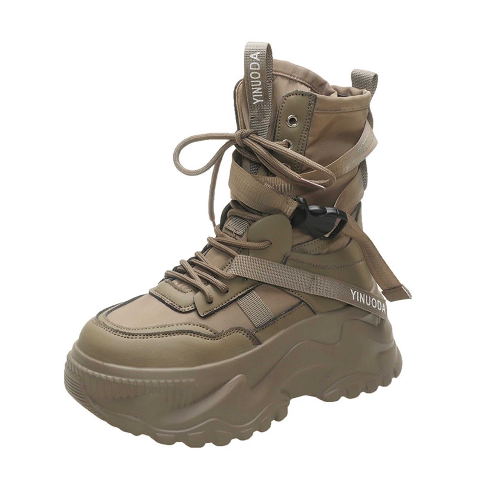 High-top Womens Shoes Dad Shoes Chunky Sole Ankle Boots for Women Winter Thick-Soled Non-Slip Short Boots