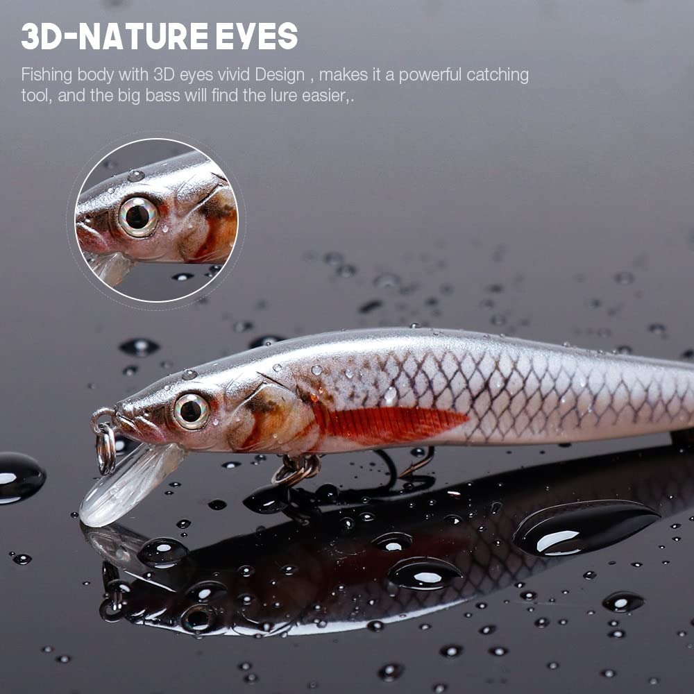5pcs/Box 85mm 6 g Minnow Fischereiköder schwimmende Wobbler for künstliche Köder Kit Crankbait Minnow Lure Set (Color : 85mm 6.5g Set A)