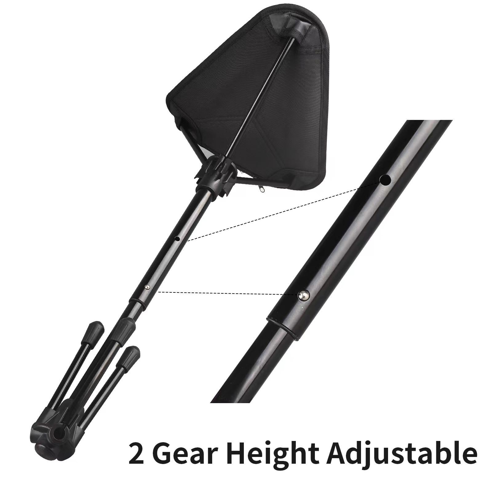 Vnook Outdoor-Teleskophocker, tragbarer Sitz, Angeln, Teleskopstuhl, Hocker, Leichter Klappstuhl, Camping und Angeln, zusammenklappbar, höhenverstellbar