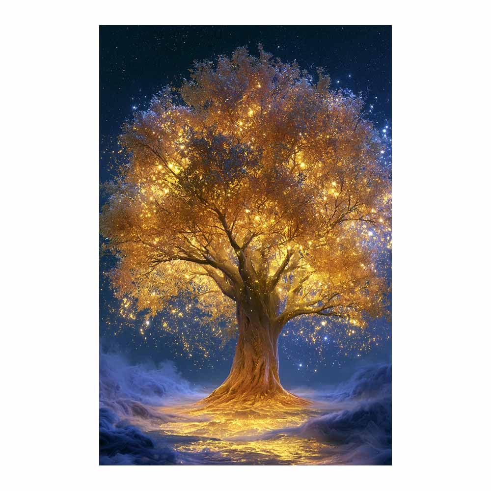 HOQIU Tree Wall Art Glowing Giants Magics tree artwork, home canvas prints, for Bathroom Living Room Bedroom(Multicolor)-60x80cm Unframed