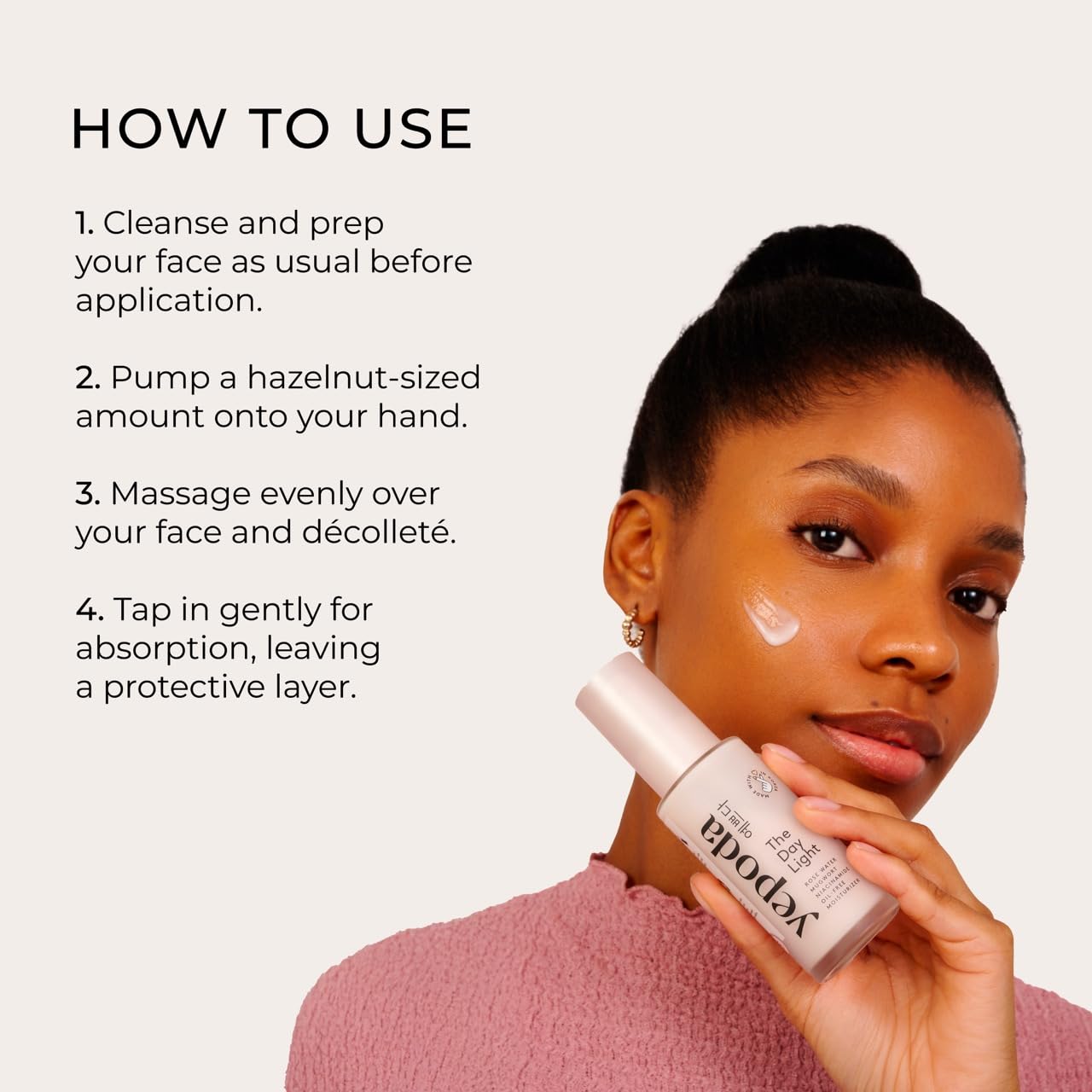 Yepoda The Day Light, Oil-Free Purifying Day Moisturizer with Rose Water, Mugwort & Niacinamide, Hydrating Vegan Korean Facial Moisturizer for All Skin Types, 1.69 FL. OZ. (50 ml) - Image 5