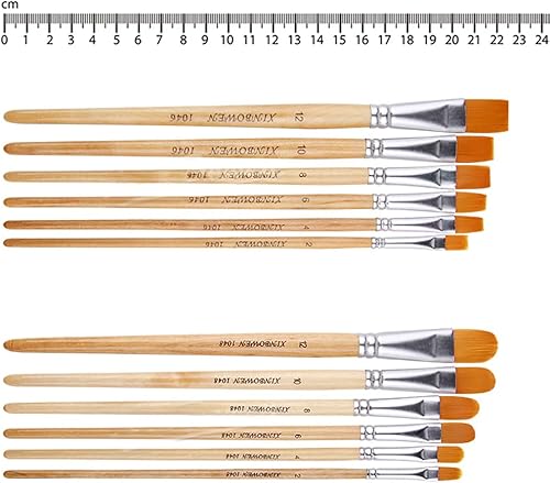 Miniatura 6 de Juego de 6 pinceles de pintura de nailon con cabezal de pincel de arte cómodo, pinceles multifuncionales, pinceles de acuarela, pinceles de pintura