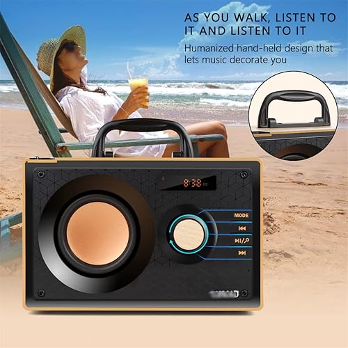 Miniatura 5 de Altavoz Bluetooth portátil inalámbrico de alta potencia, radio FM, subwoofer estéreo al aire libre, soporte de graves de control remoto (color  A,