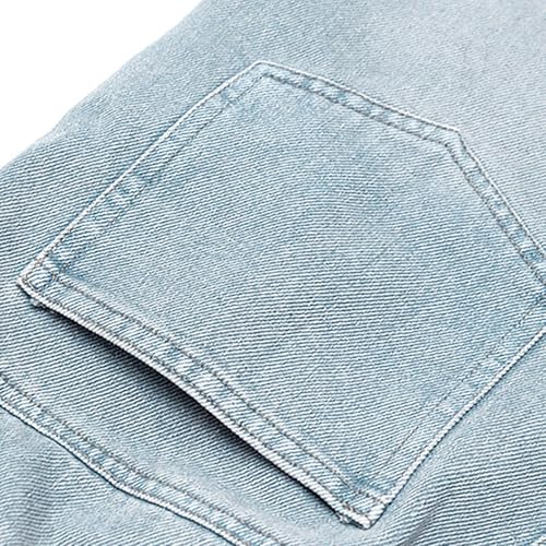 Kids Girls Jeans Distressed Star Applique Elastic Waist Baggy Wide Leg Denim Pants Y2k Streetwear Trousers with Pockets3