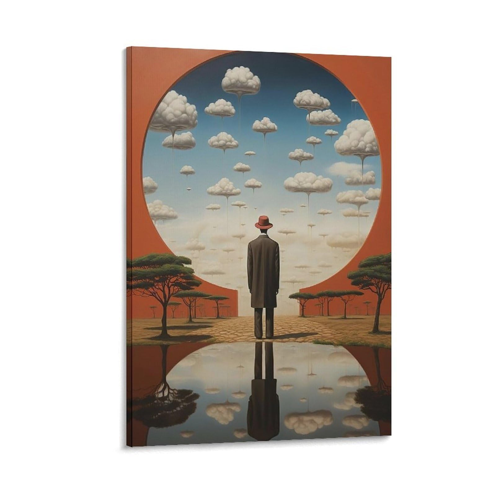 LRefiozas Rene Magritte Art Print Canvas Wall Art Poster, Creative Modern Decor, Retro Aesthetic Painting for Bathroom Bedroom Living Room Study Office (7)For Living Room Bedroom Painting 12x18inch(30