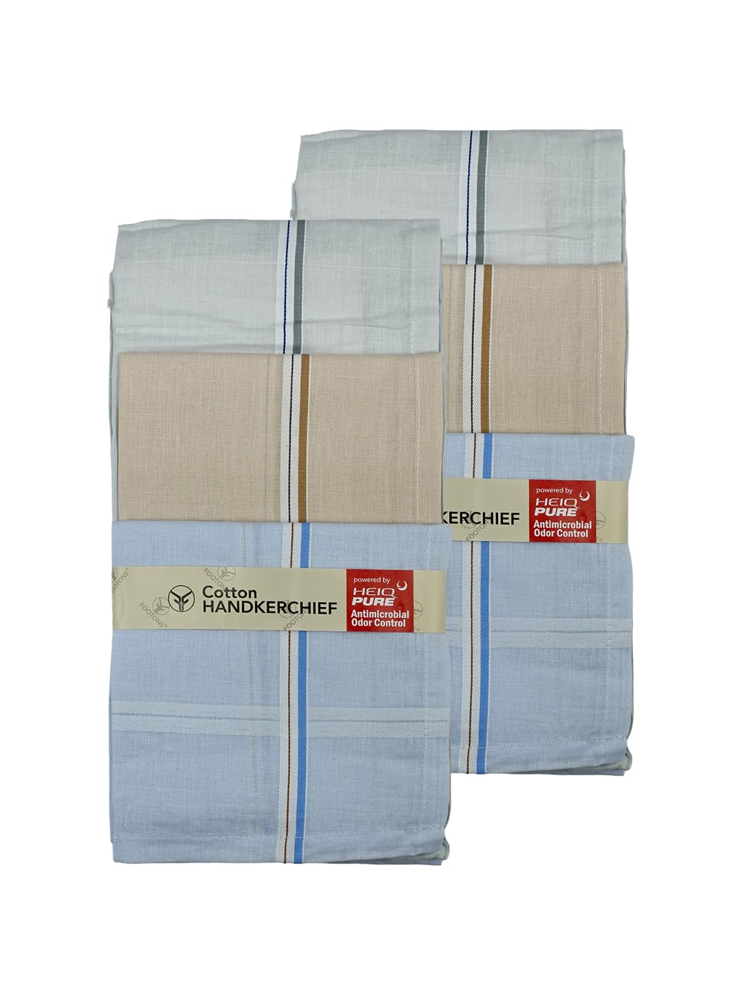Premium Cotton Men’s Handkerchief | Ultra Soft & Durable | Gentle and Skin-Friendly | Fold/Hem Stitch with Border Design | Pack of 6-image-11