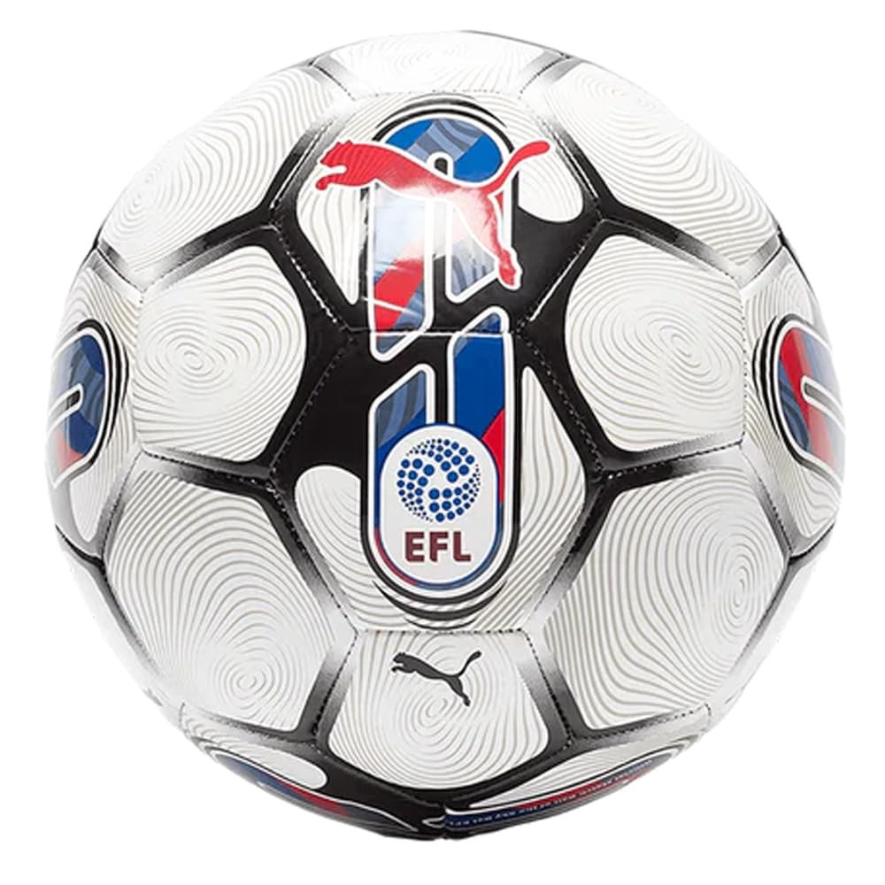 PUMA Orbita 6 EFL Sky Bet MS Ball - Replica Ball of The English Football League 'EFL', FIFA Quality Certified, Excellent Shape Retention and Durability White RED-Team Power Blue (23/24)
