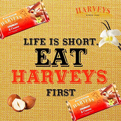 Image of HARVEYS CRUNCHY & CREAME WAFERS || Wafer || Biscuits || Pack of 4 ||150g x 4 || 600g (Vanilla & Hazelnut)