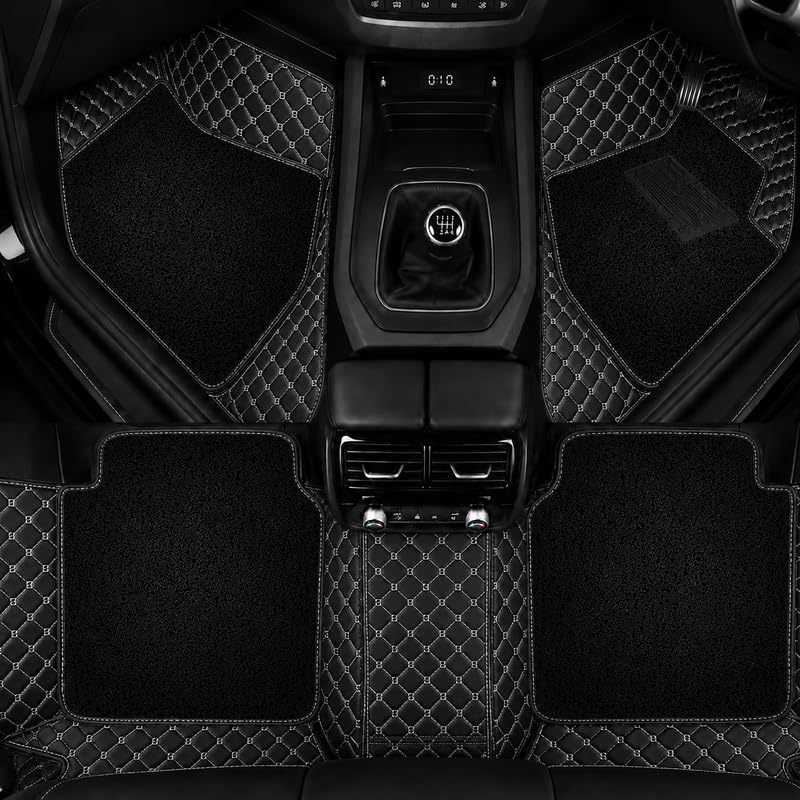 SINEX 7D car mat Full Set for Mahindra XUV 7XO AX7 || Luxury Leather Double Car Floor Mat Complete Set || 100% Waterproof and Washable || Color : Black discount deal