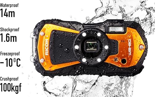 Ricoh Wg-80 Black Waterproof Digital Camera Shockproof Freezeproof Crushproof Microscope Mode #TOP2