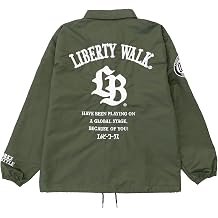 Liberty Walk LBWK JDM Coach Jacket Thorn Logo Khaki Car Enthusiast Streetwear Tuner Apparel