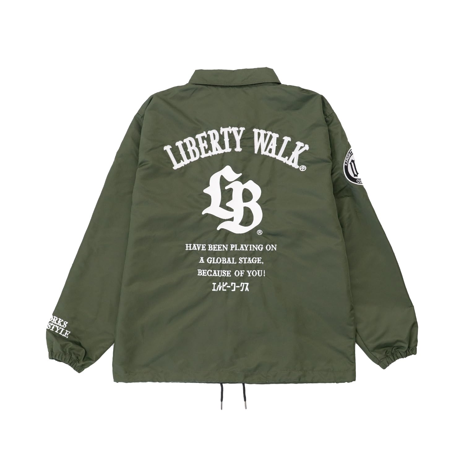 LBWK JDM Coach Jacket Thorn Logo Khaki Car Enthusiast Streetwear Tuner Apparel