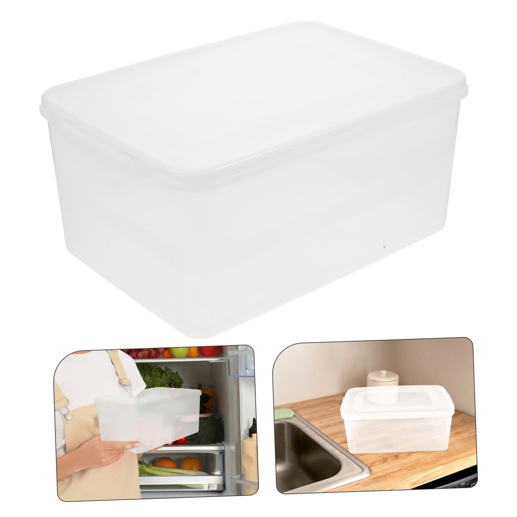 MAGICLULU Contenitore Alimentare Rettangolare 4 Pezzi Pp 5, 2l Bianco | Chiusura Ermetica e Anti-perdita, Impilabile e Riutilizzabile, per Cucina e Picnic