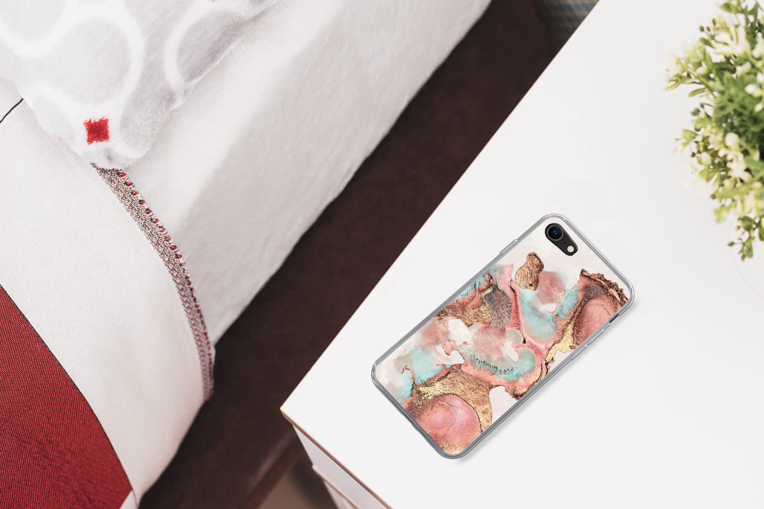 MuchoWow Funda para iPhone 8 - Tinta - Pastel - Abstracto - Funda de Silicona/Funda Blanda para teléfono móvil