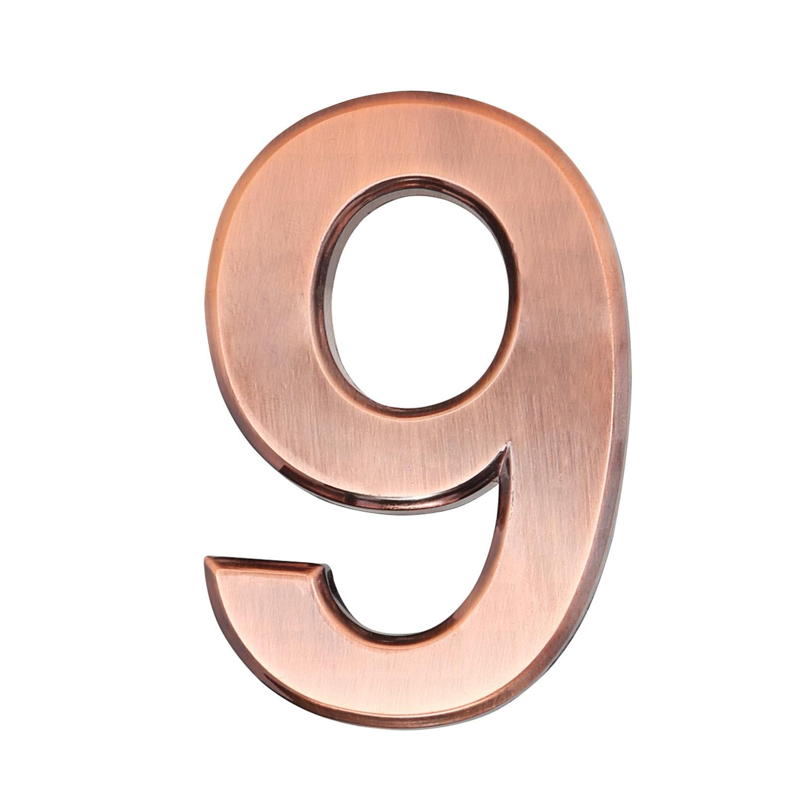 32Nd Bronze Effect Abs Plastic Door Number With Self Adhesive Back 7.5Cm - 9
