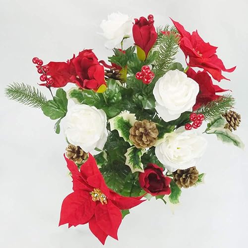 Miniatura 7 de Admired By Nature ABN4C002-NTRL-2 - Aerosol artificial de pino estacional, escarcha natural, juego de 2 piñas de helecho verde, paquete doble