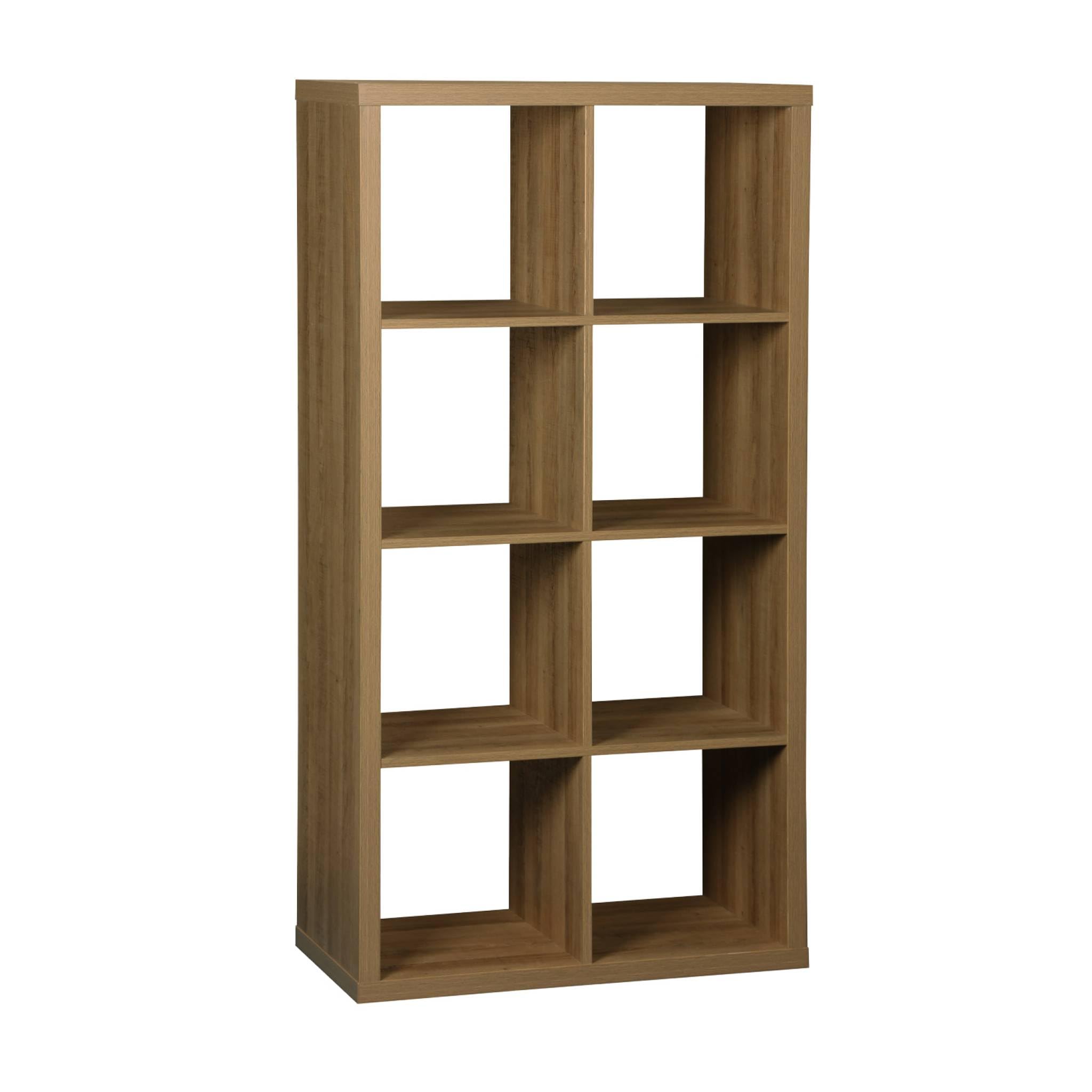 sweeek - Etagère bibliothèque 4 Niveaux 8 Compartiments. casiers. Effet Bois de manguier. L 76 x P 39 x H 146cm