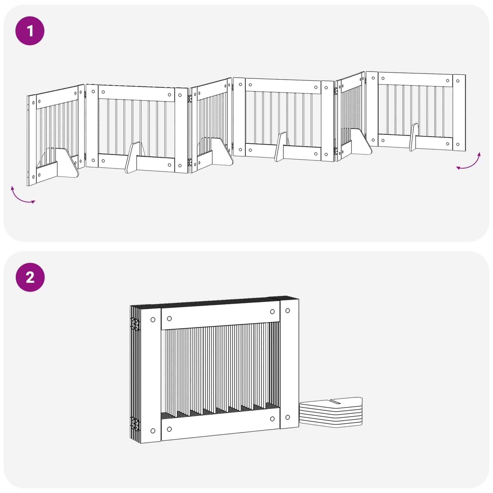 Portería para perros con soporte 6 piezas de roble negro 80 x 60 cm plegable y portátil, perrera de metal como barrera para interiores, protección y seguridad para cachorros y perros mientras